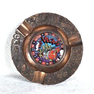 Vintage 1978 Las Vegas Roulette Wheel Ashtray Karol Western Corp STILL WORKS!